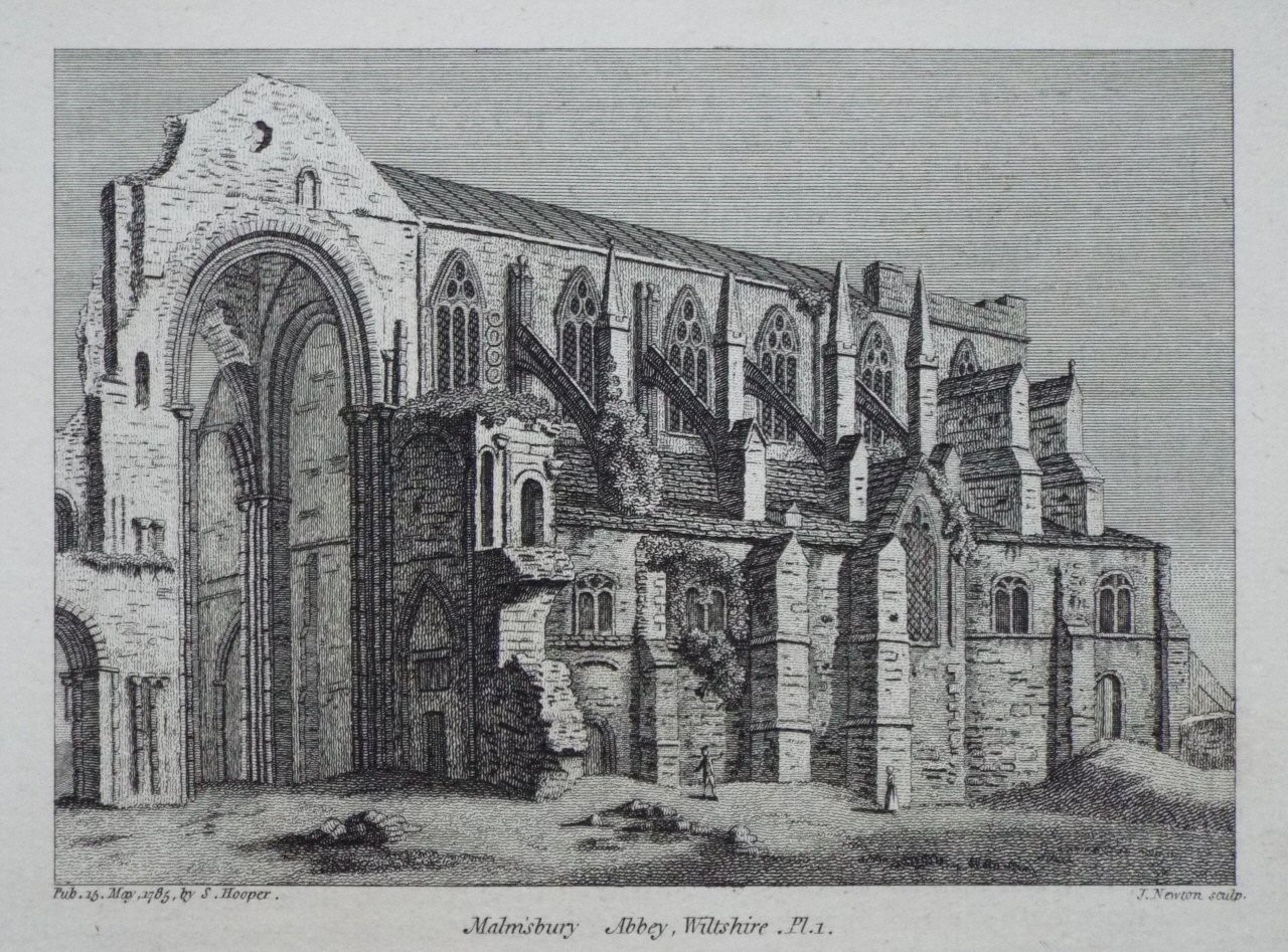 Print - Malmsbury Abbey, Wiltshire. Pl.1. - Newton