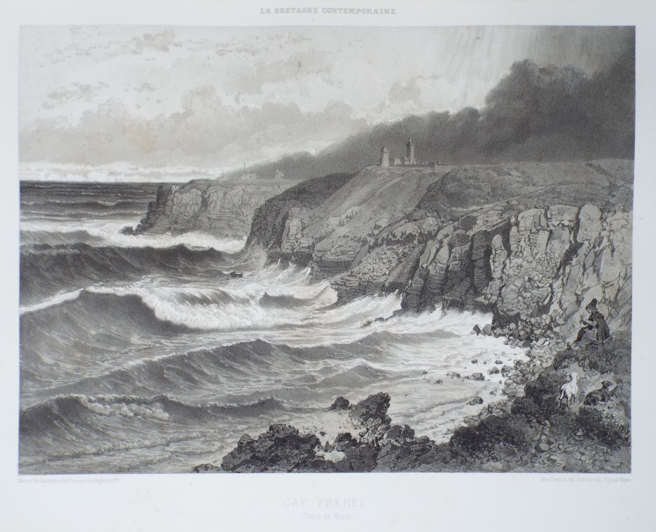Lithograph - Cap Frehel.  (Cotes-du-Nord) - 