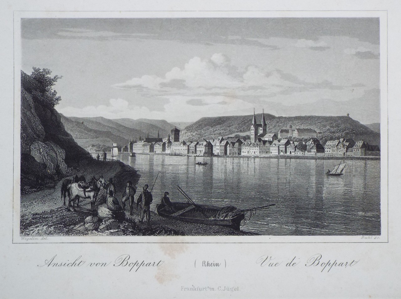 Print - Ansicht von Boppart (Rhein) Vue de Boppart - 