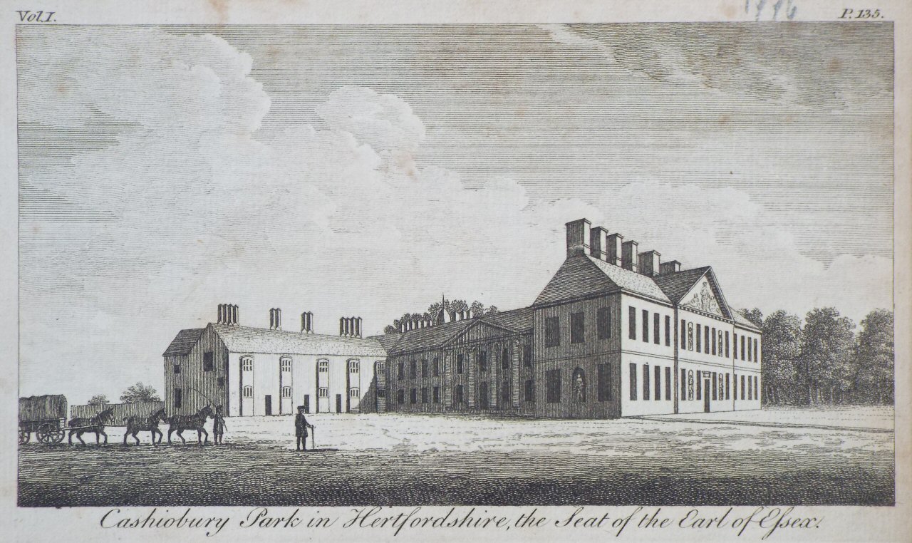Print - Cashiobury Park in Hertfordshire, the Seat of the Earl of Essex.