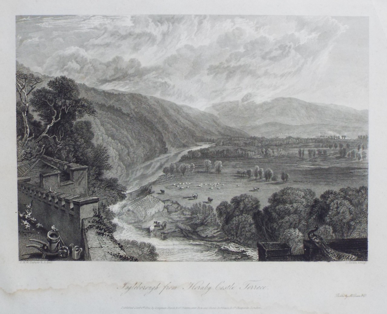 Print - Ingleborough from Hornby Castle Terrace. - Heath