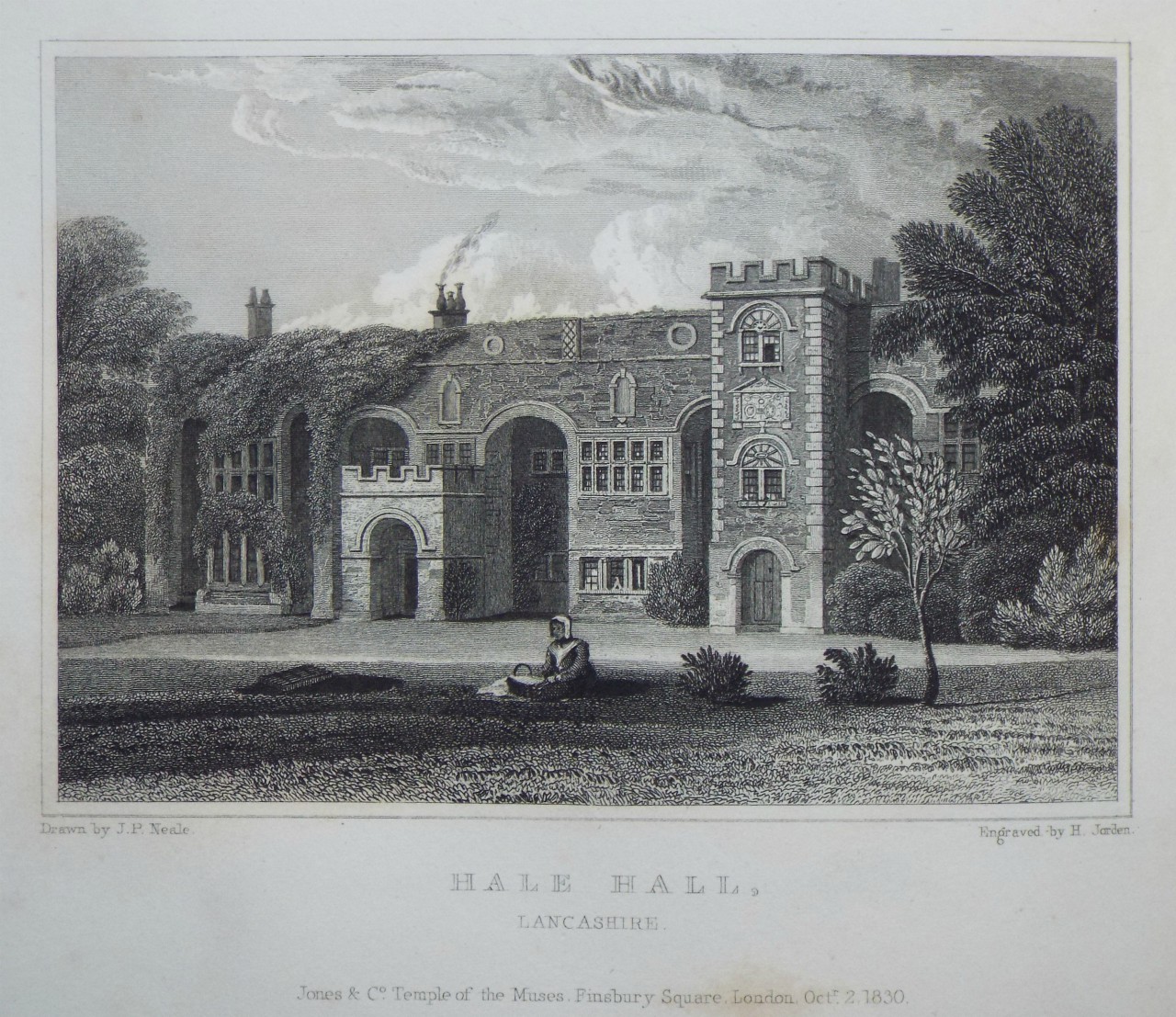 Print - Hale Hall, Lancashire. - Jorden