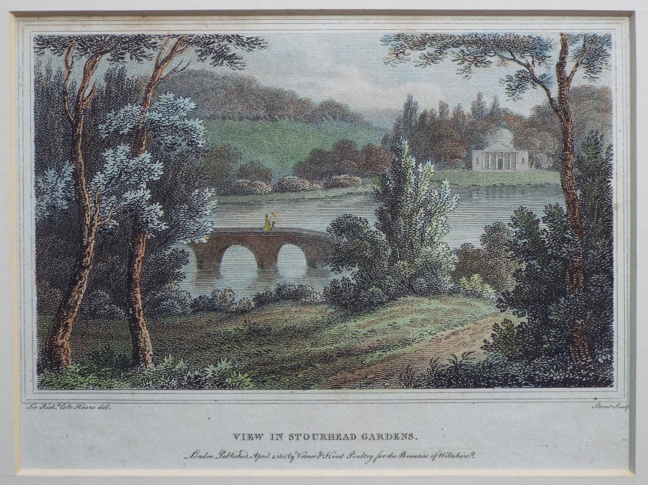 Print - View in Stourhead Gardens. - 