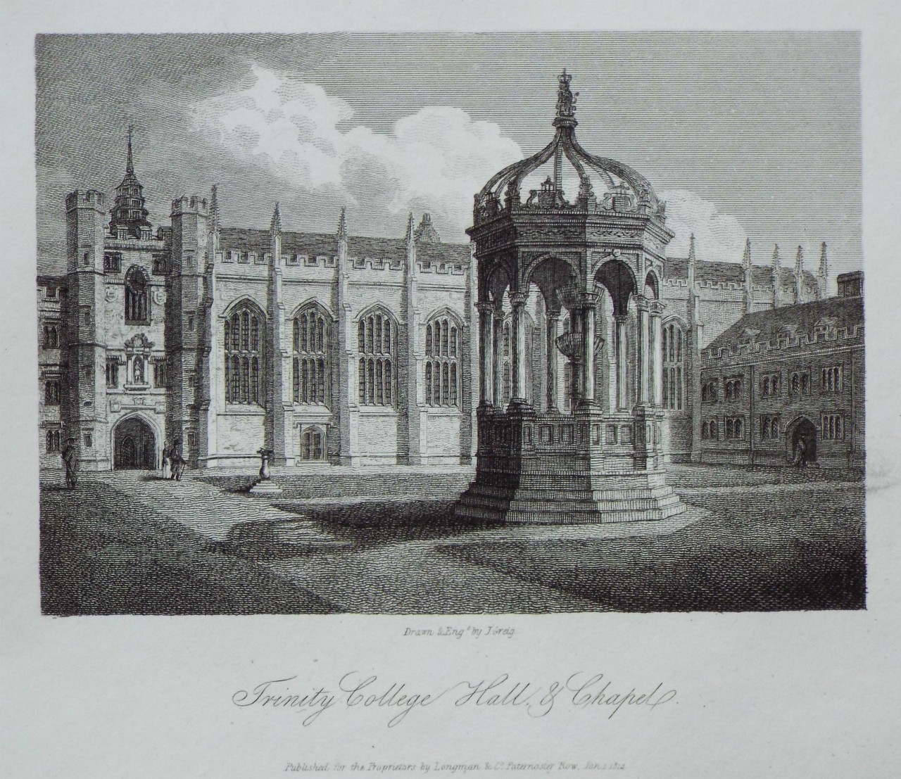 Print - Trinity College Hall, & Chapel. - Greig