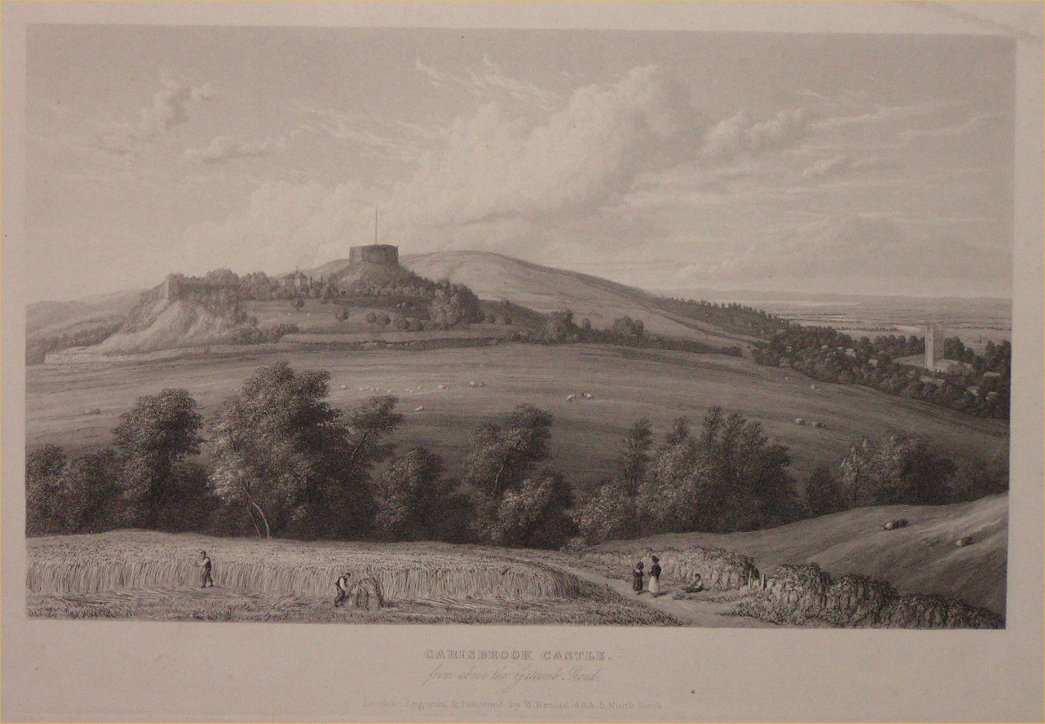 Aquatint - Carisbrook Castle from the Gatcomb Road - Westall