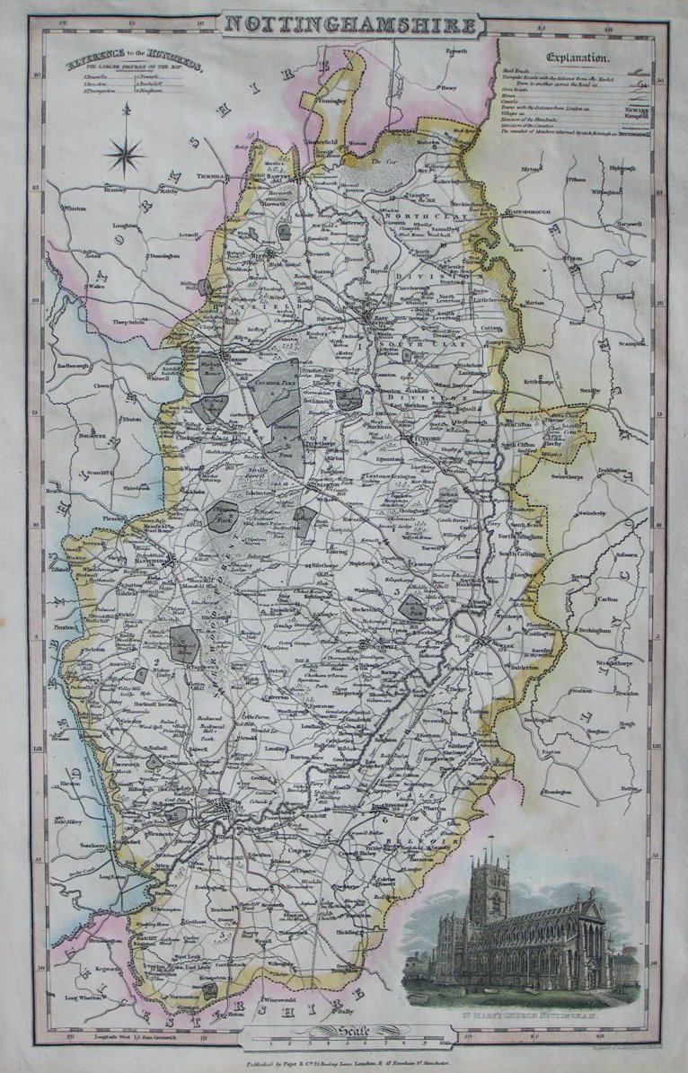 Map of Nottinghamshire - Pigot