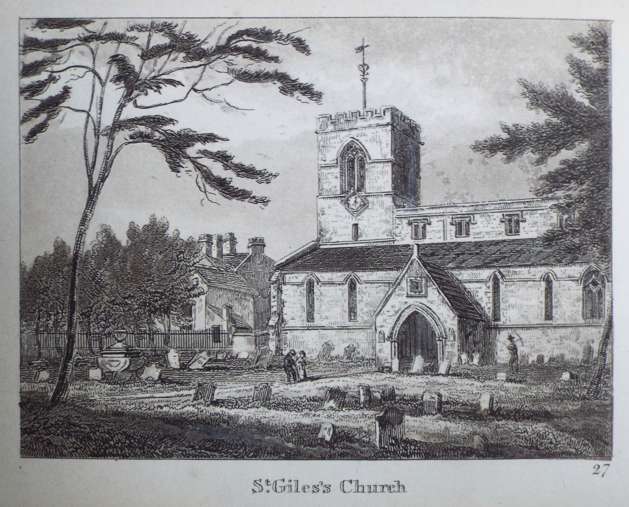 Aquatint - St. Giles's Church.