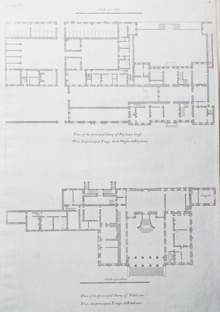 Print - Plan of the principal Story of Dyrham house. Plan of the principal Story of Wittham