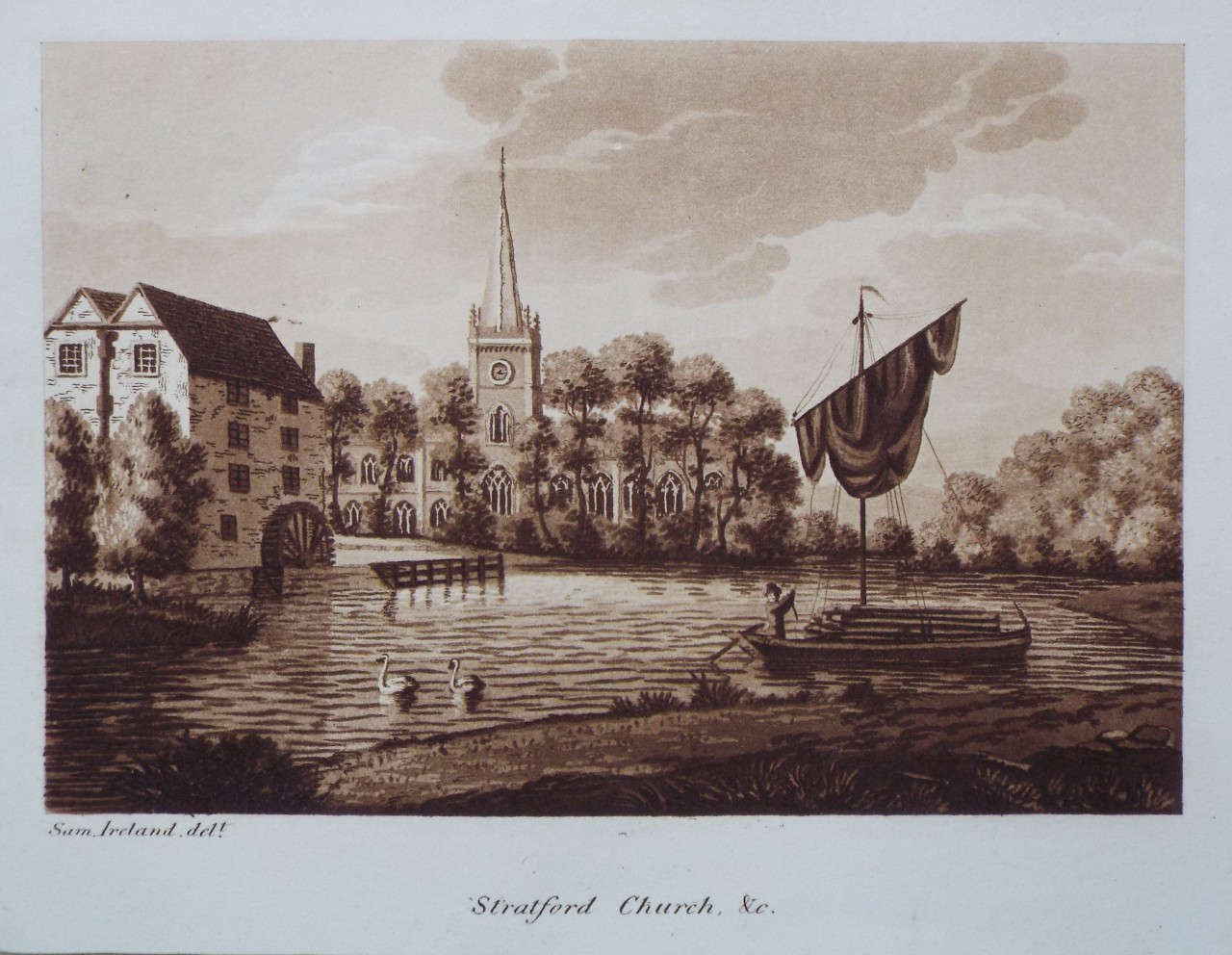 Aquatint - Stratford Church, &c. - Ireland