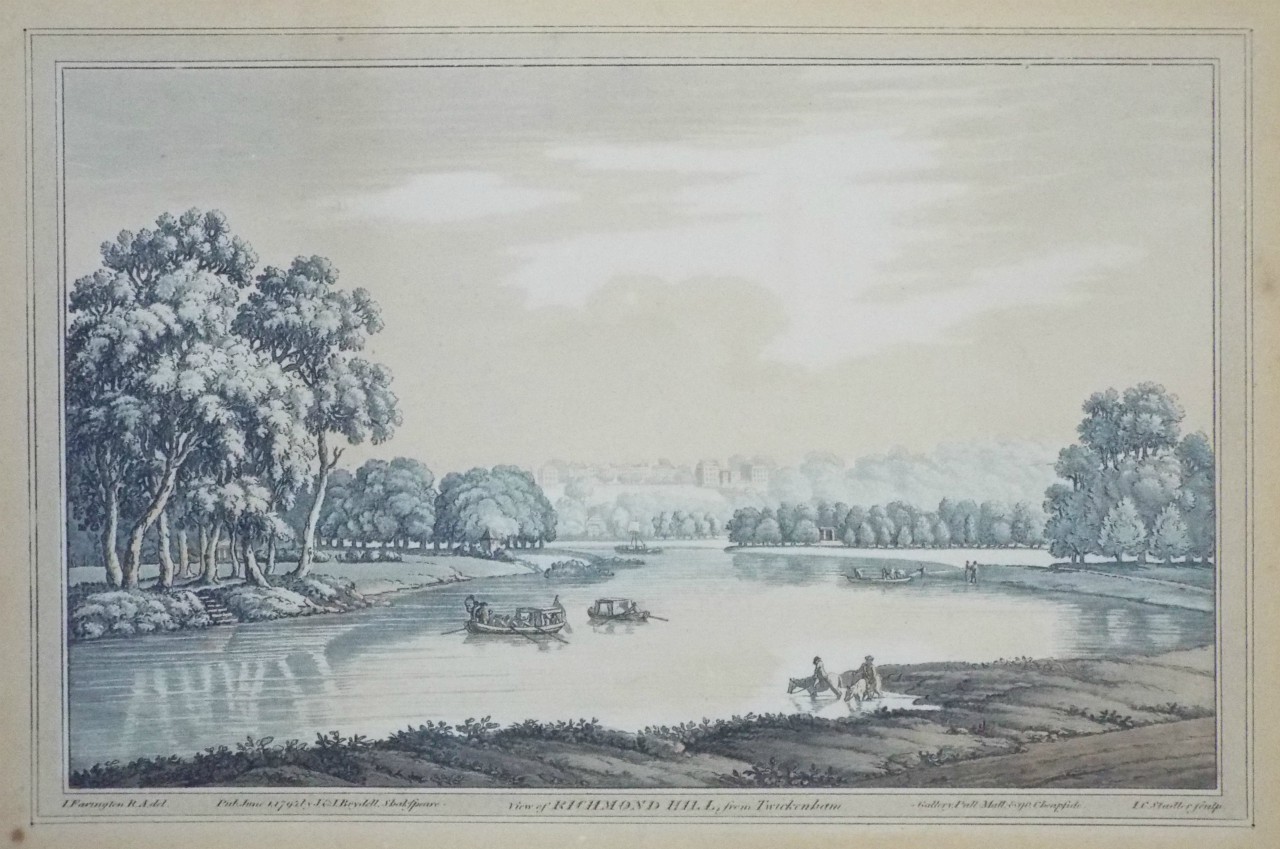 Aquatint - View of Richmond Hill, from Twickenham. - Stadler