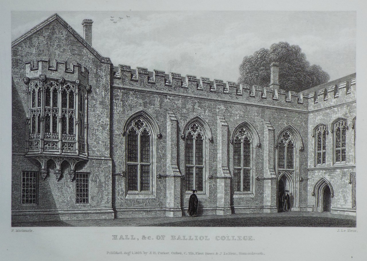 Print - Hall, &c. of Balliol College. - Le