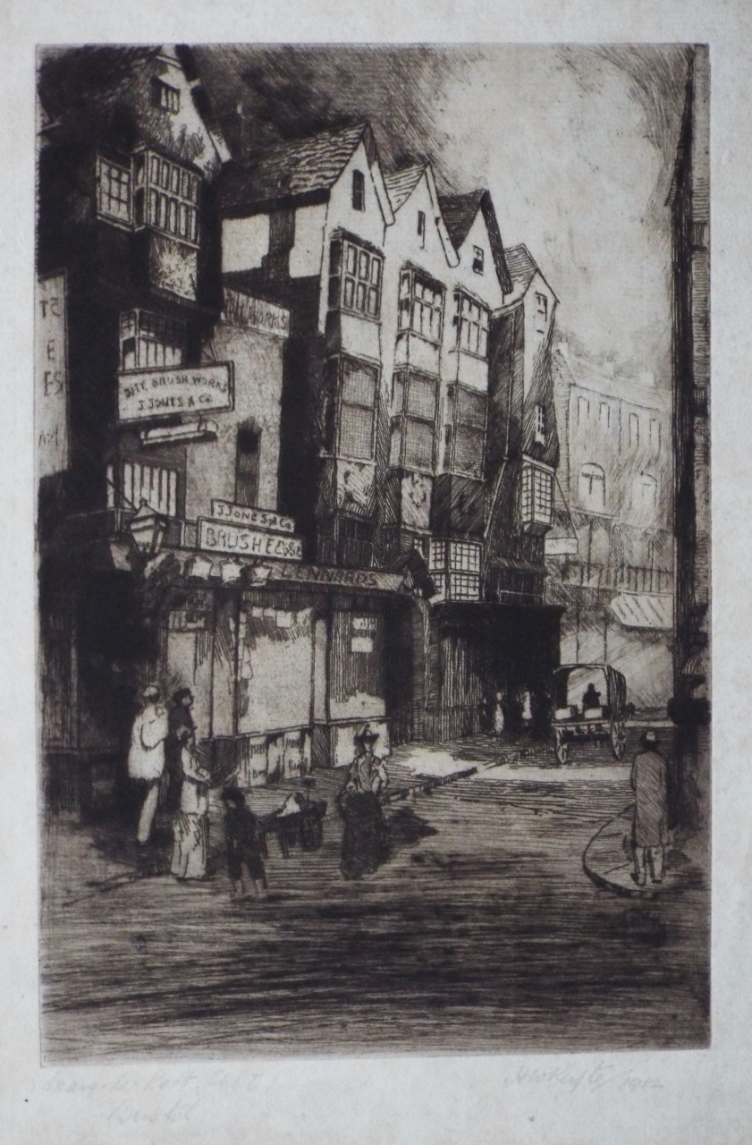 Etching - Mary-le-Port Street Bristol