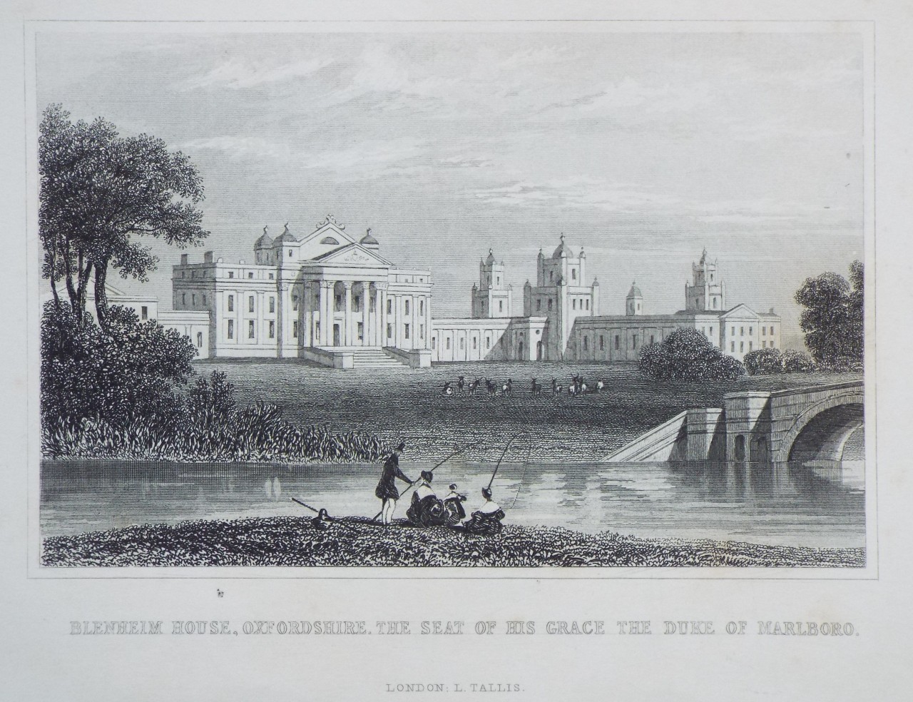 Print - Blenheim House, Oxfordshire. The Seat of His Grace the Duke of Marlboro.
