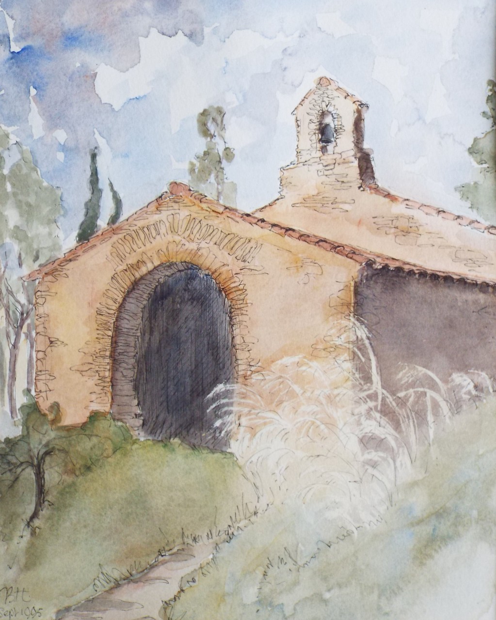 Watercolour - Chapelle St. Clement La Garde-Freinet, Var.