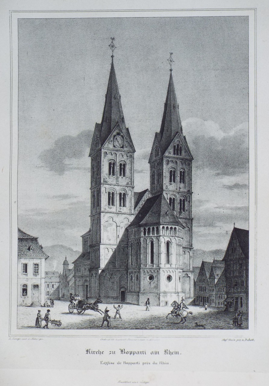 Lithograph - Kirche in Bopparti am Rheim.
L'Eglise de Bopparti pres du Rhin.
 - 