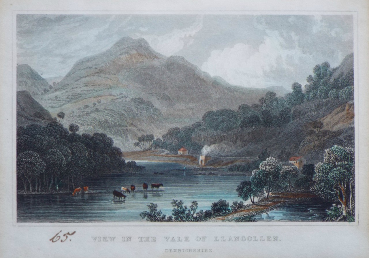 Print - View in the Vale of Llangollen, Denbighshire.