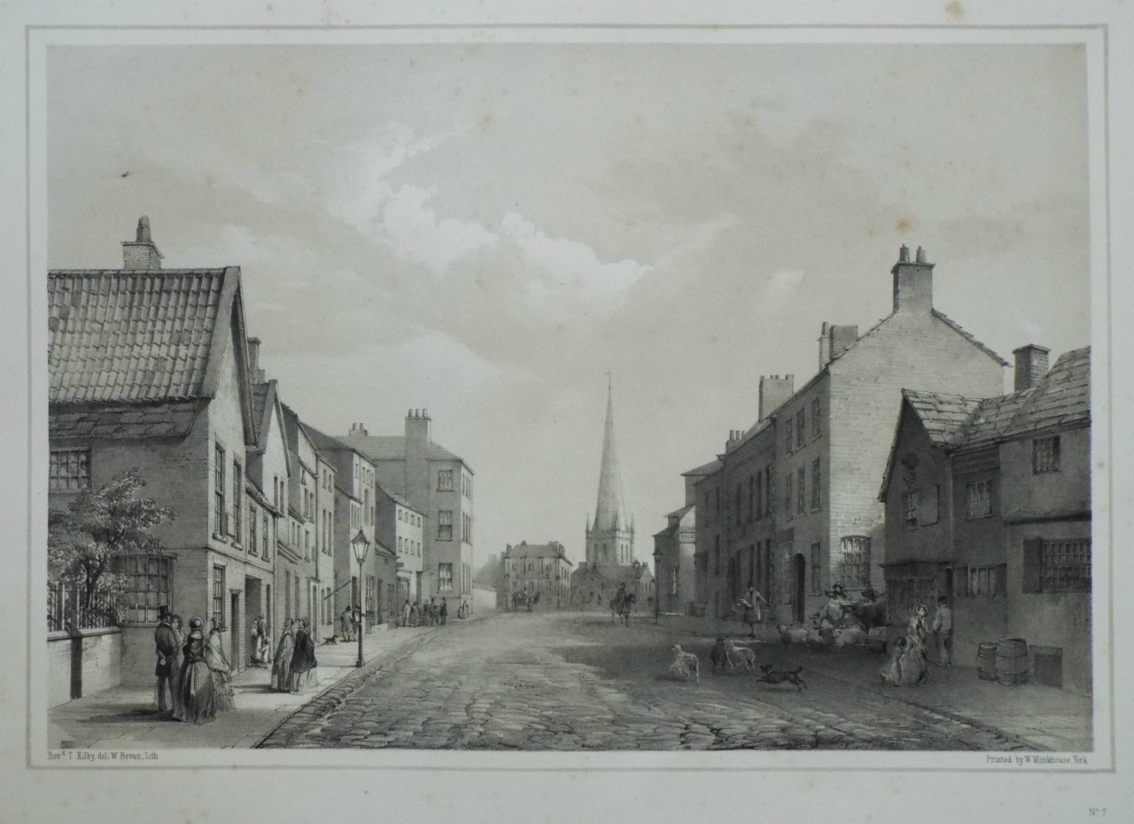 Lithograph - (Wakefield - Westgate, Looking East) - Bevan