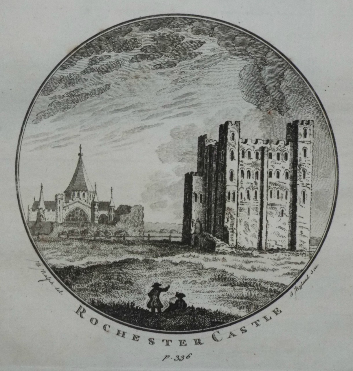 Print - Rochester Castle p.338. - Ryland