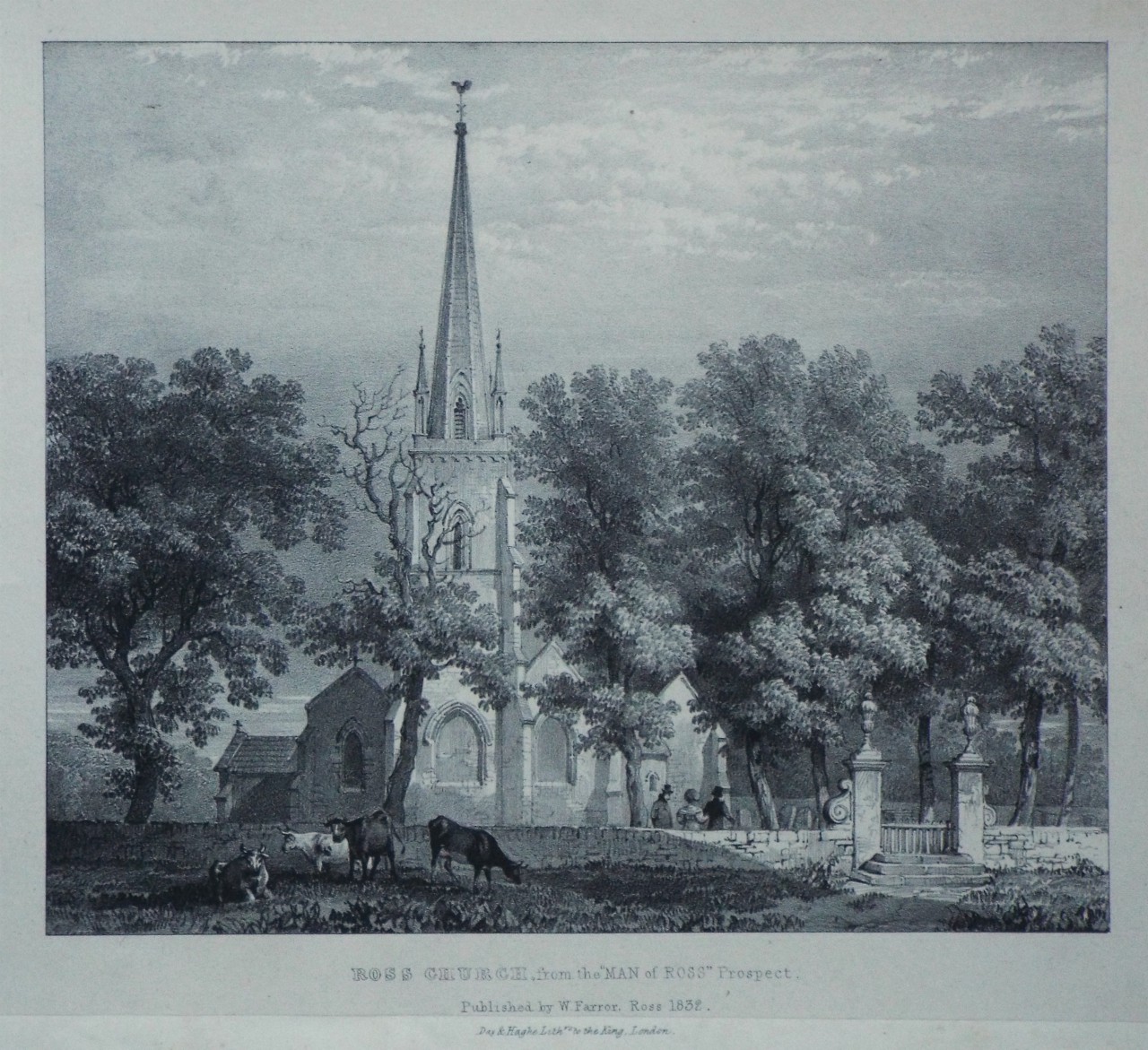 Lithograph - Ross Church, from the 