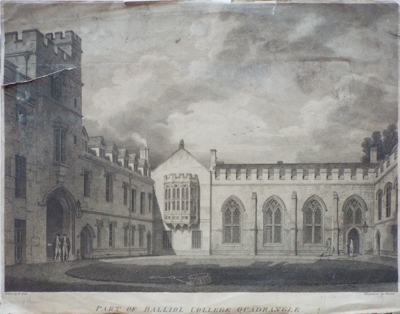 Print - Part of Balliol College Quadrangle. - 