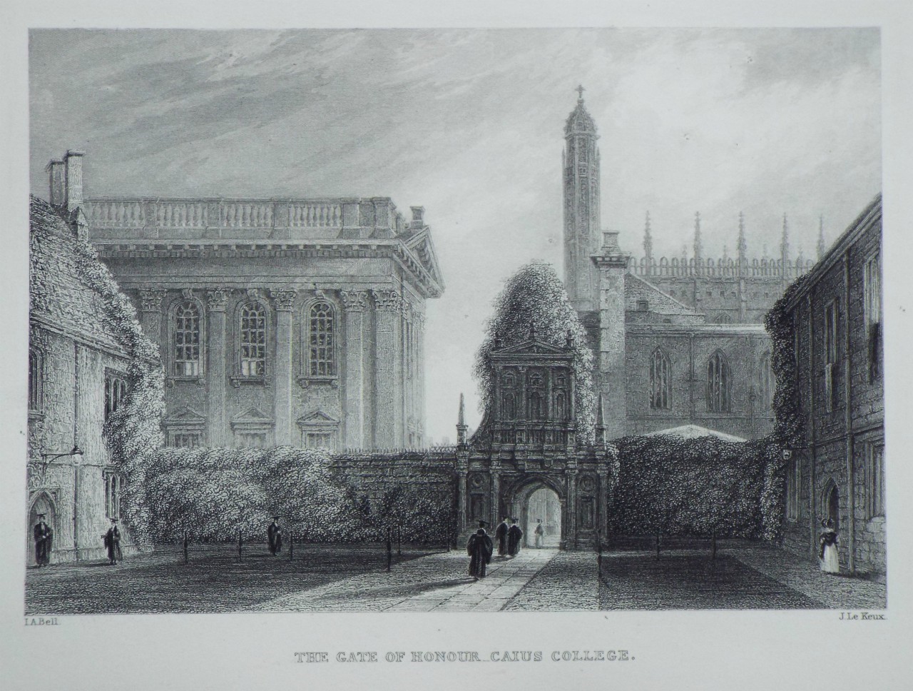 Print - The Gate of Honour, Caius College. - Le