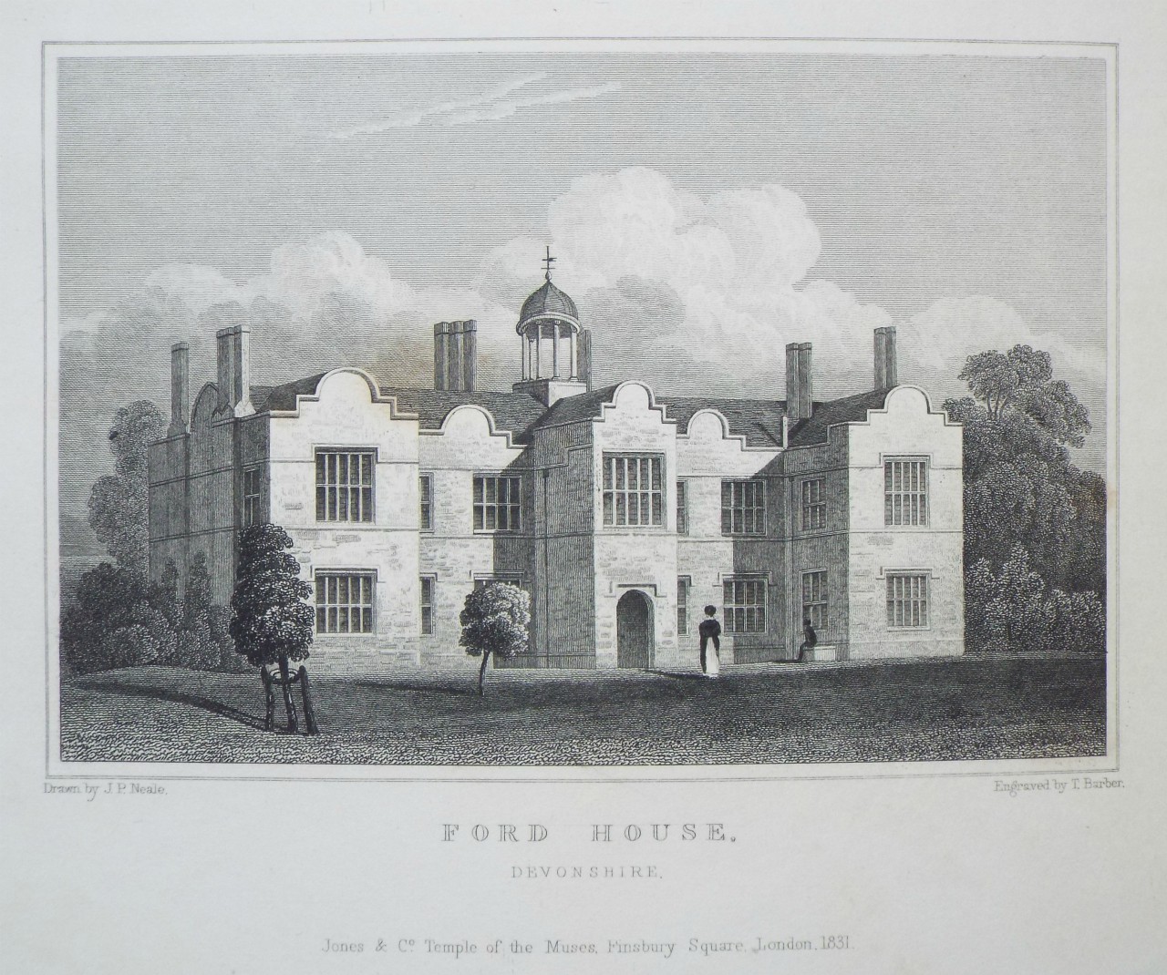 Print - Ford House. Devonshire. - Barber