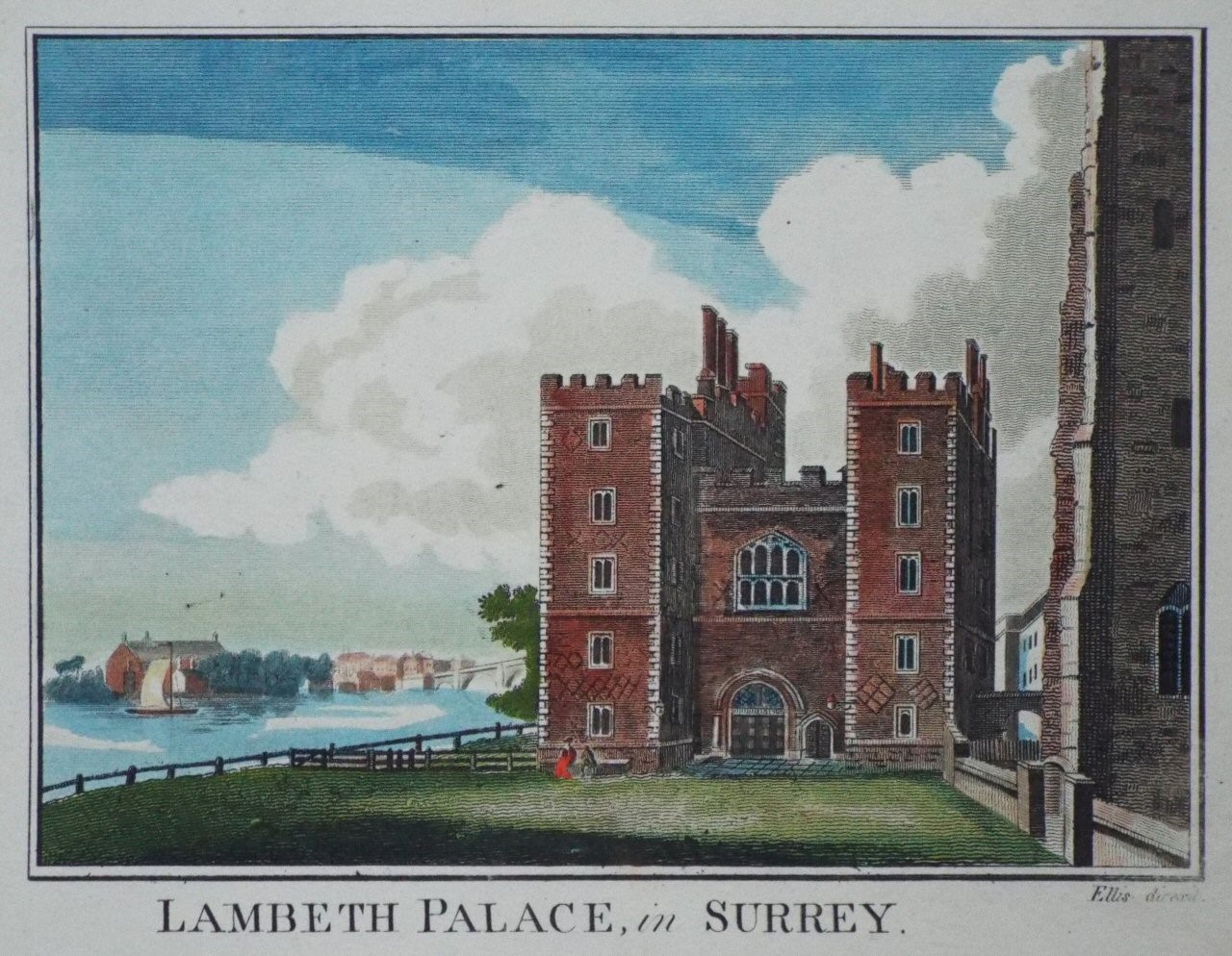 Print - Lambeth Palace, in Surrey. - 