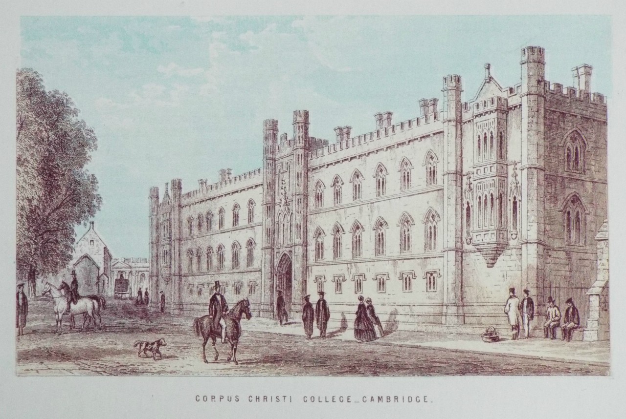 Chromo-lithograph - Corpus Christi College - Cambridge.