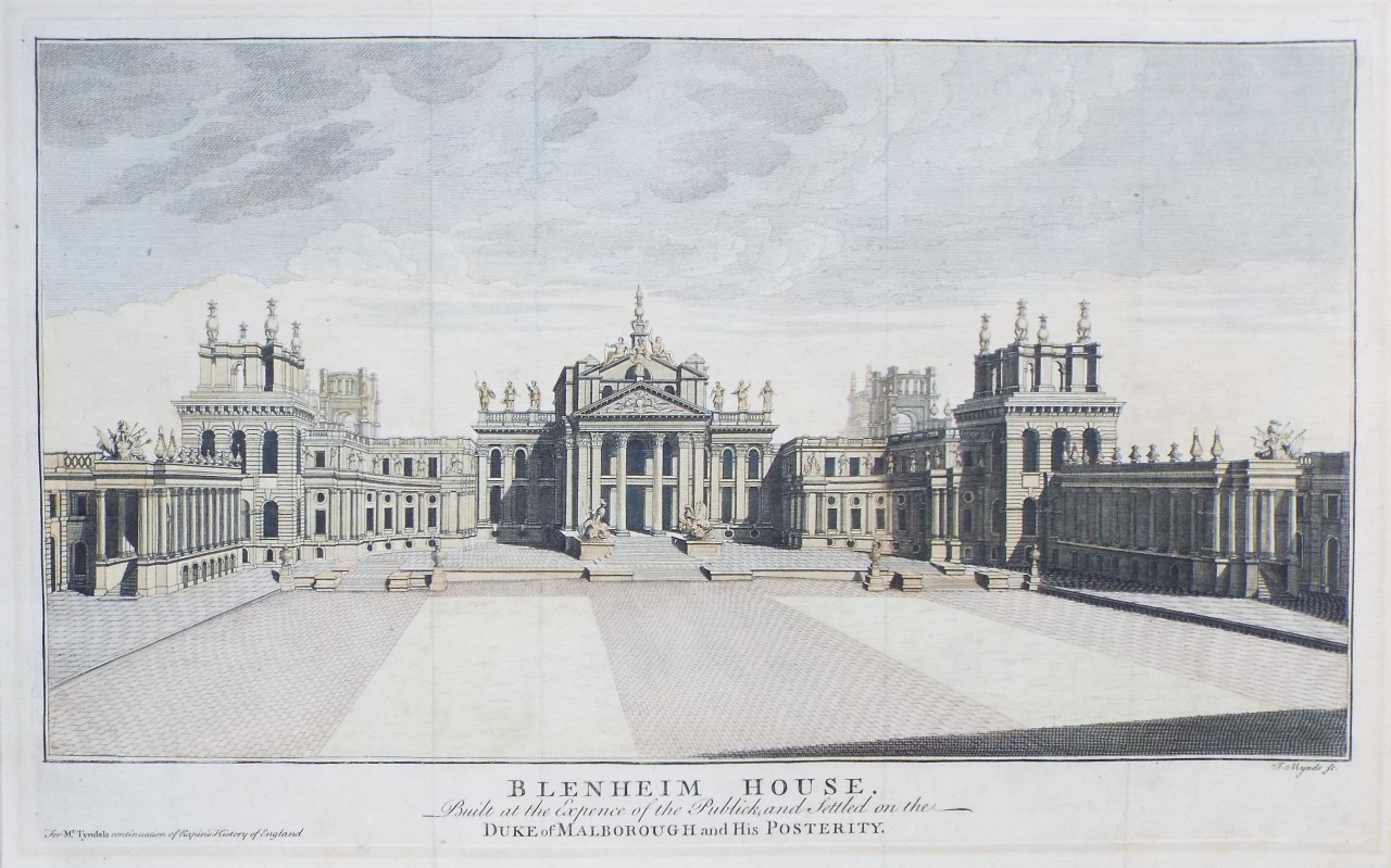 Print - Blenheim House. Built at the Expense of the Publick, and Settled on the Duke of Marlborough and His Posterity. - Mynde