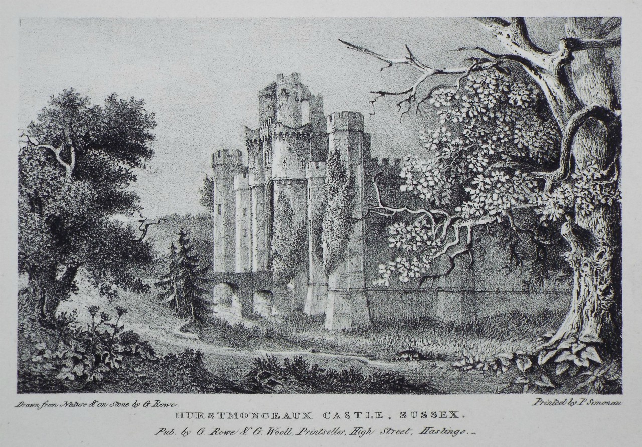 Lithograph - Hurstmonceaux Castle, Sussex. - Rowe