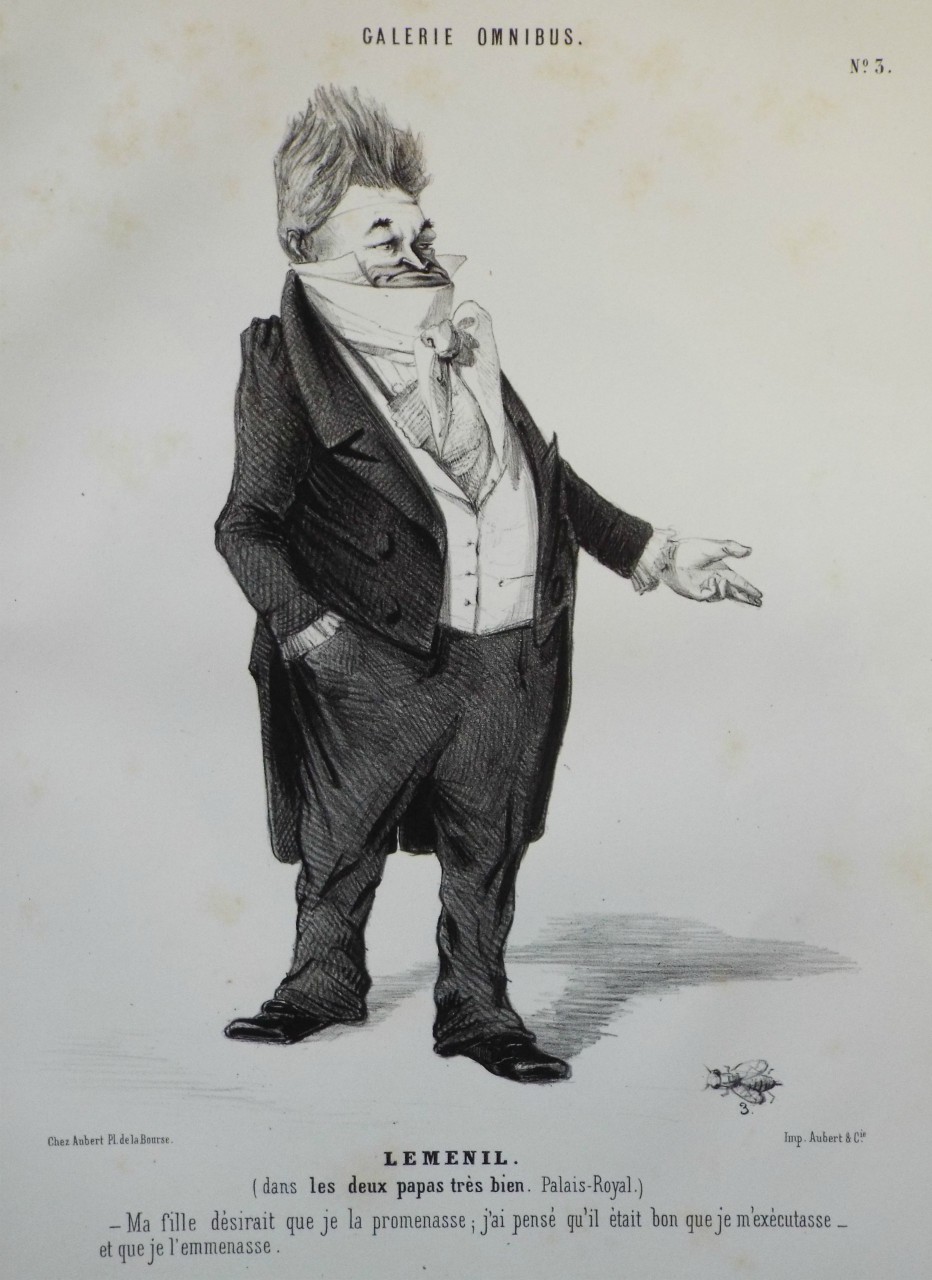 Lithograph - Lemenil. (dans les deux papas tres bien. Palais-Royal.)