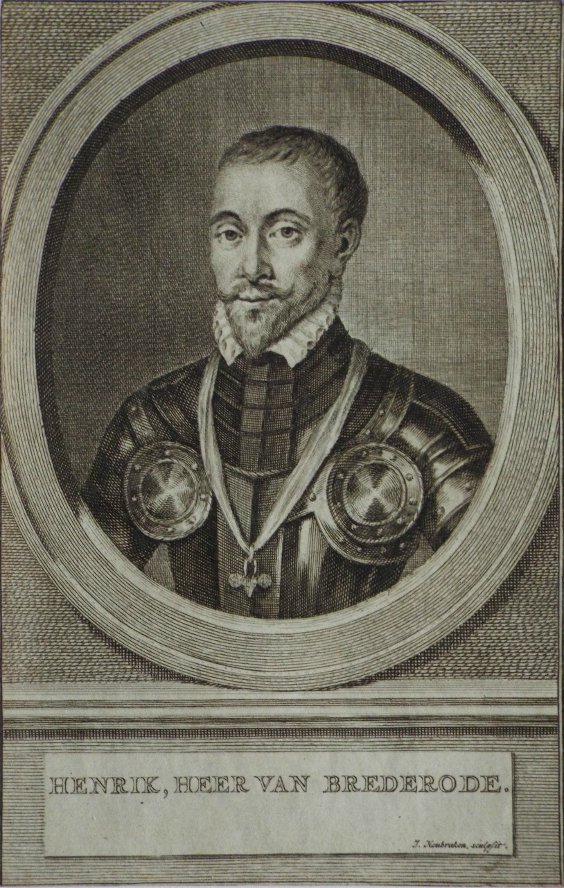 Print - Hendrik, Heer van Brederode. - Houbraken