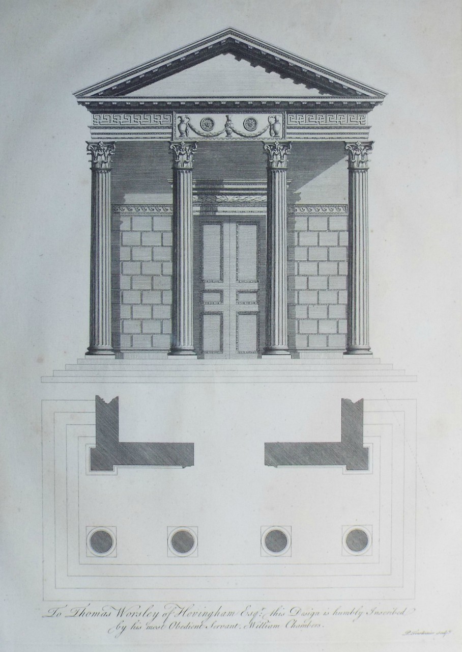 Print - To Thomas Worsley of Hovingham Esqr: this Design is humbly Inscribed by his Lordship's most Obedient Servant, William Chambers. - Fourdrinier