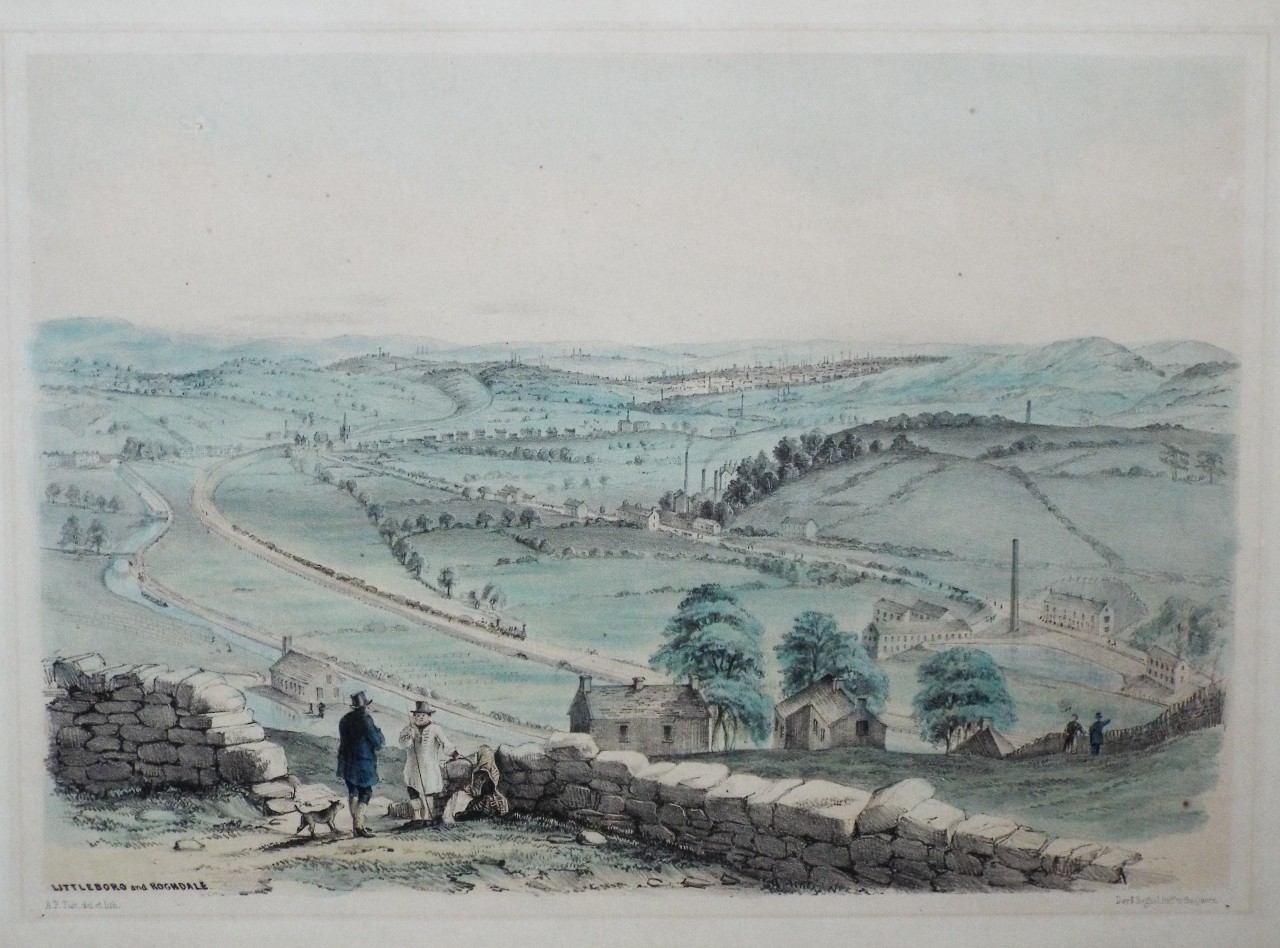 Lithograph - Littleboro and Rochdale - Tait