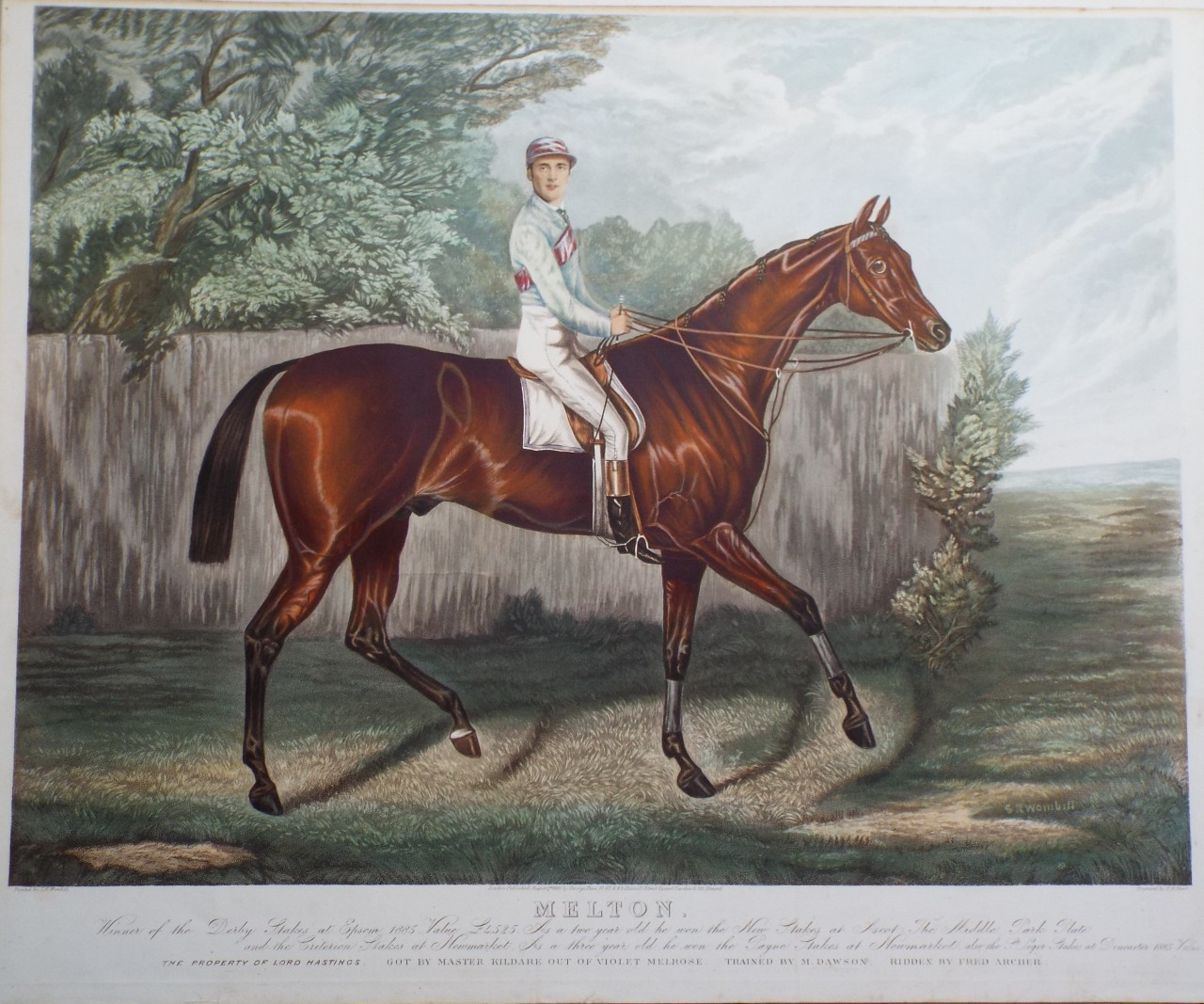 Aquatint - Melton. Winner of the Serby Stakes at Epsom 1885 - Hunt