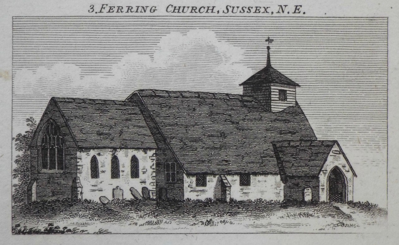 Print - 3. Ferring Church, Sussex, N.E.