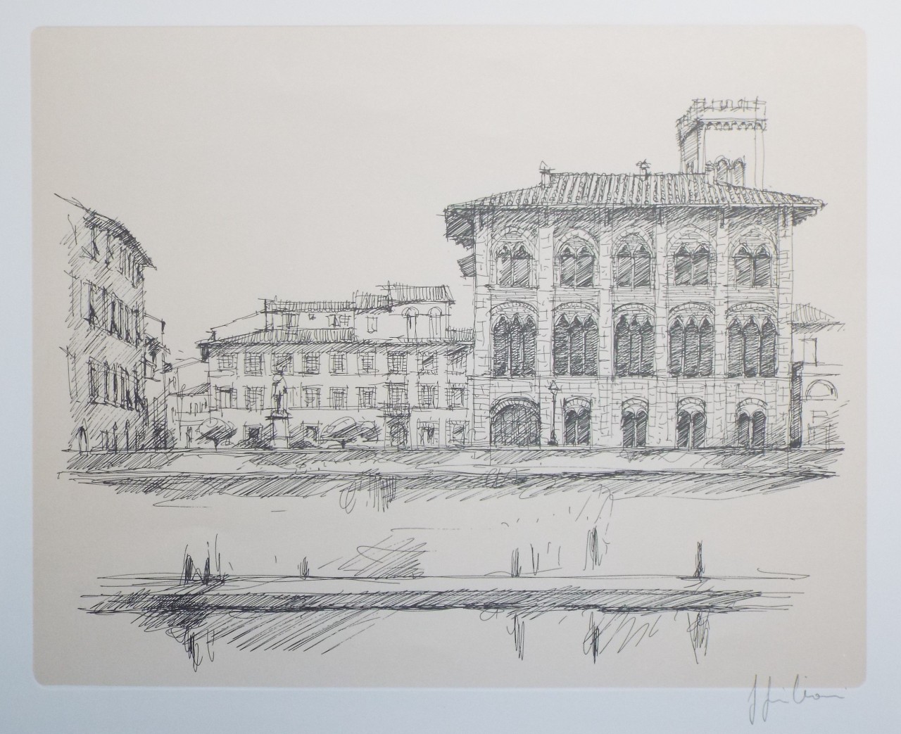 Photolithograph - Piazza Mazzini e Palazzo Schiff