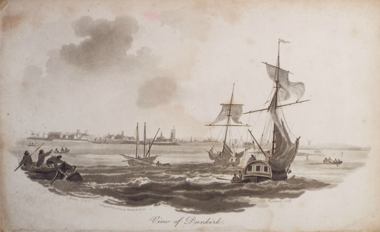 Aquatint - View of Dunkirk. - 