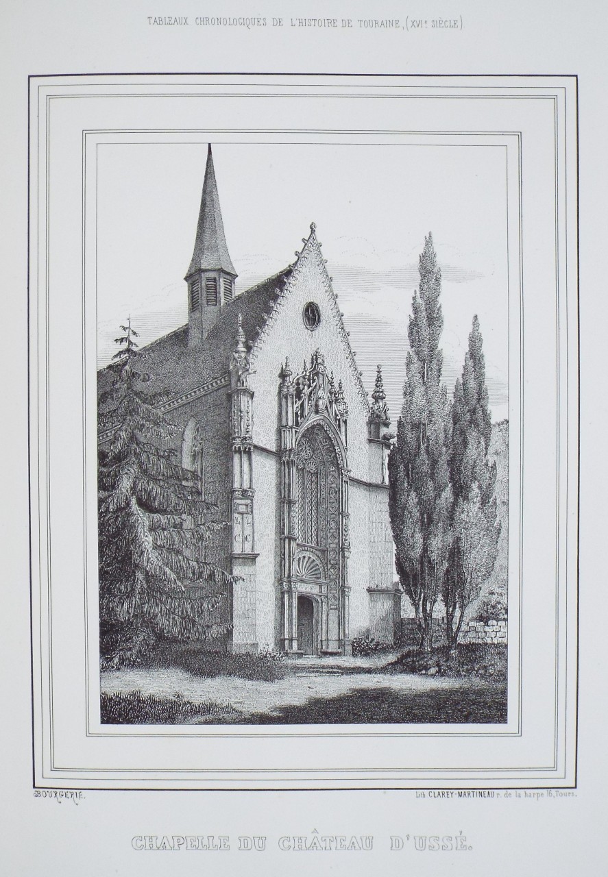 Lithograph - Chappele du Chateau d'Usse.