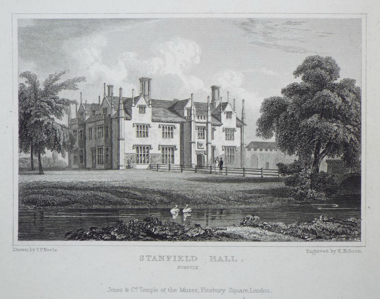 Print - Stanfield Hall, Norfolk. - Hobson