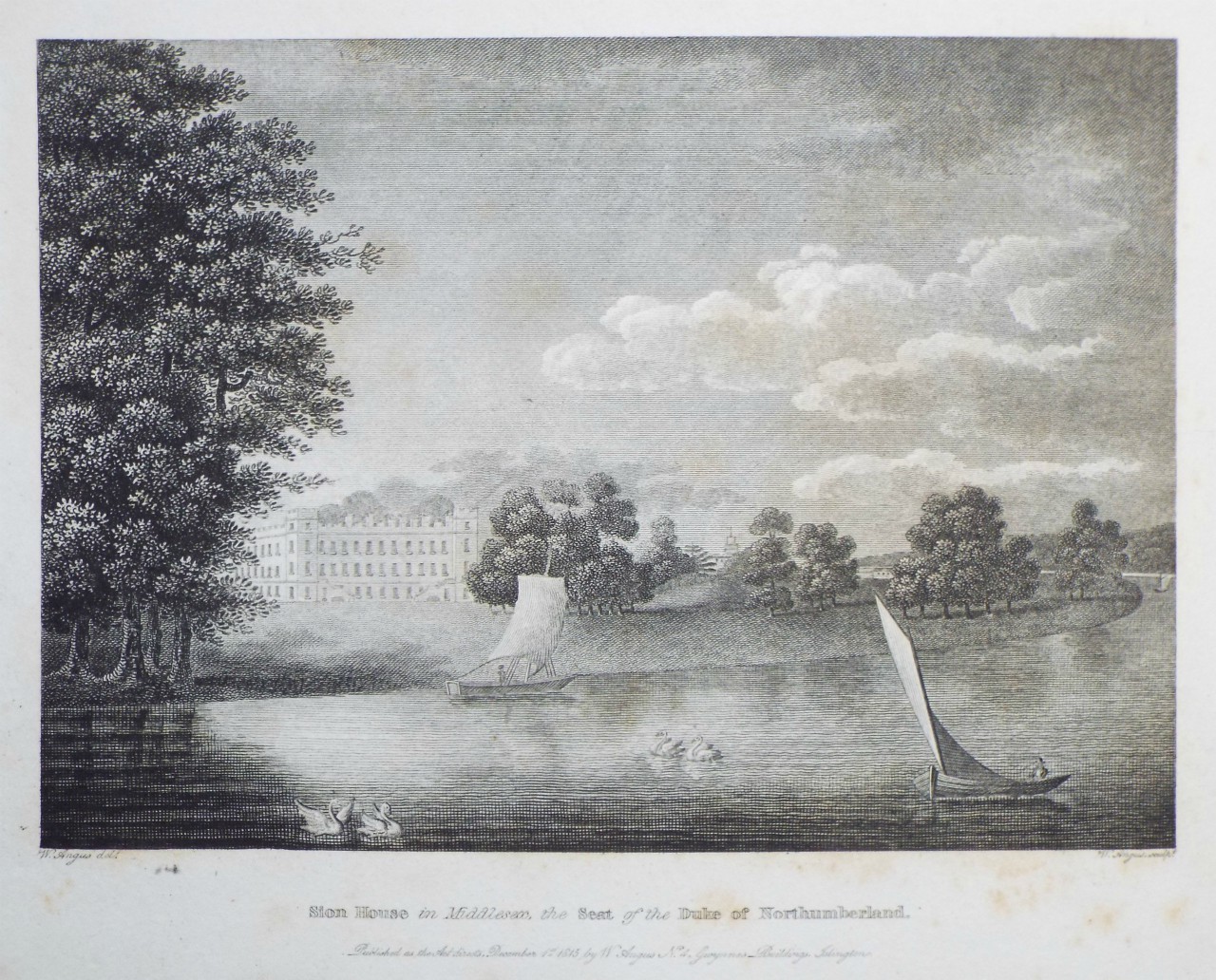 Print - Sion House in Middlesex, the Seat of the Duke of Northumberland. - Angus