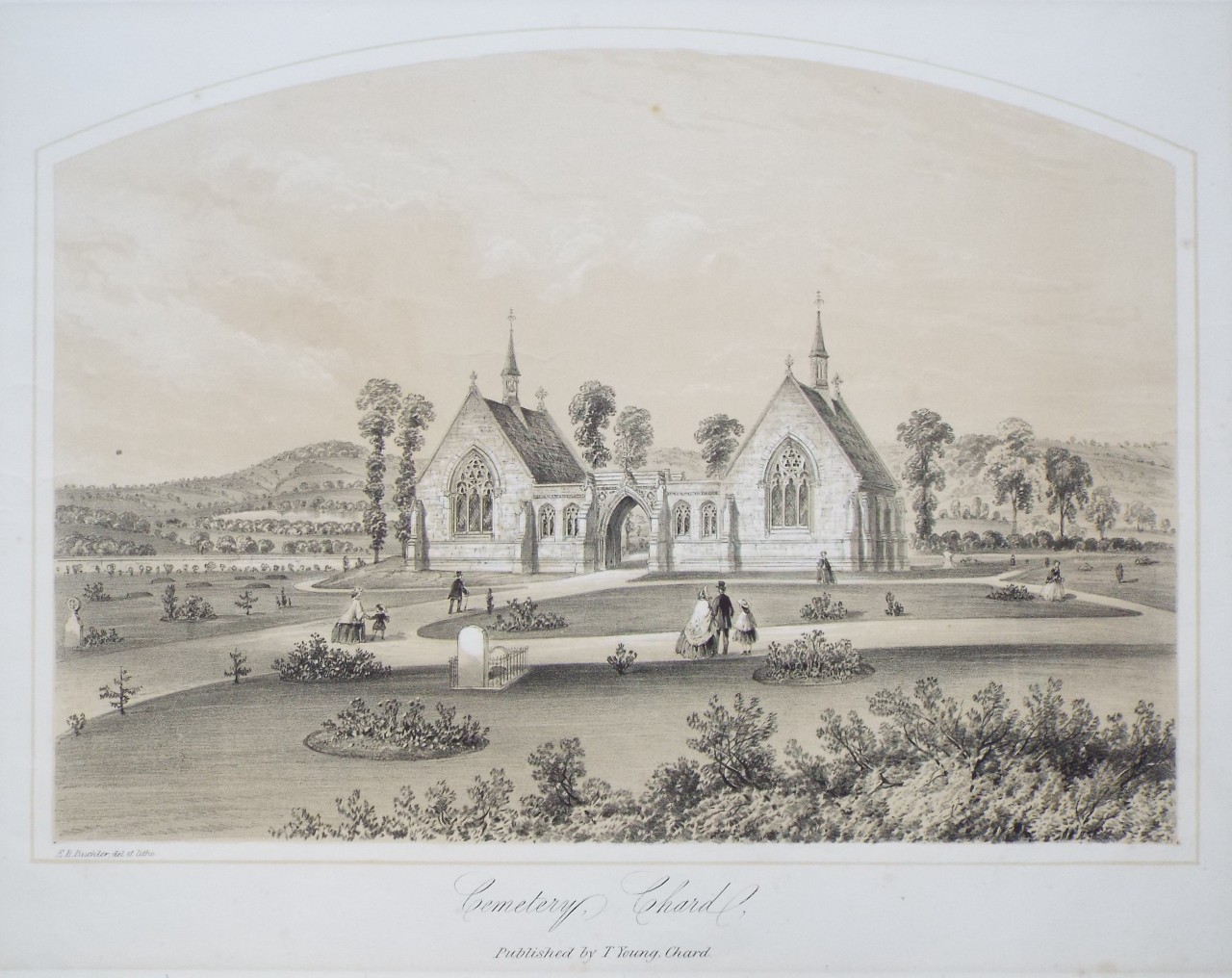 Lithograph - Cemetery, Chard. - Buckler