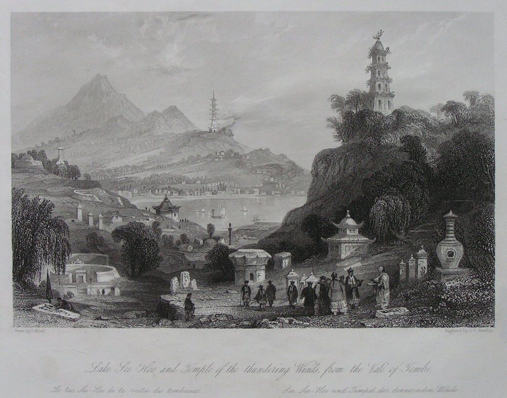 Print - Lake See Hoo and Temple of the thundering Winds, from the Vale of Tombs - Bentley