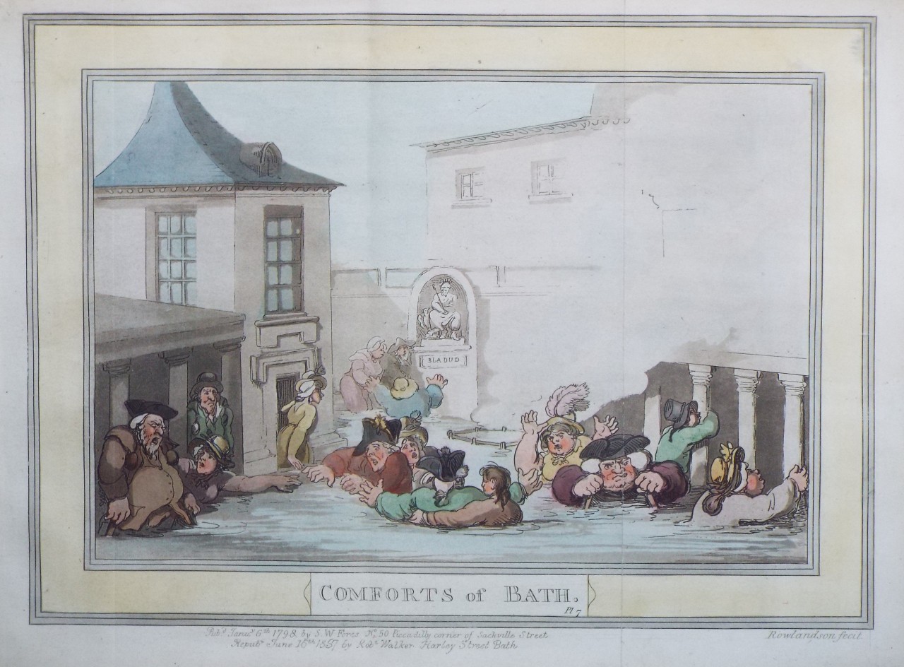 Aquatint - Comforts of Bath. Pl 7. - Rowlandson
