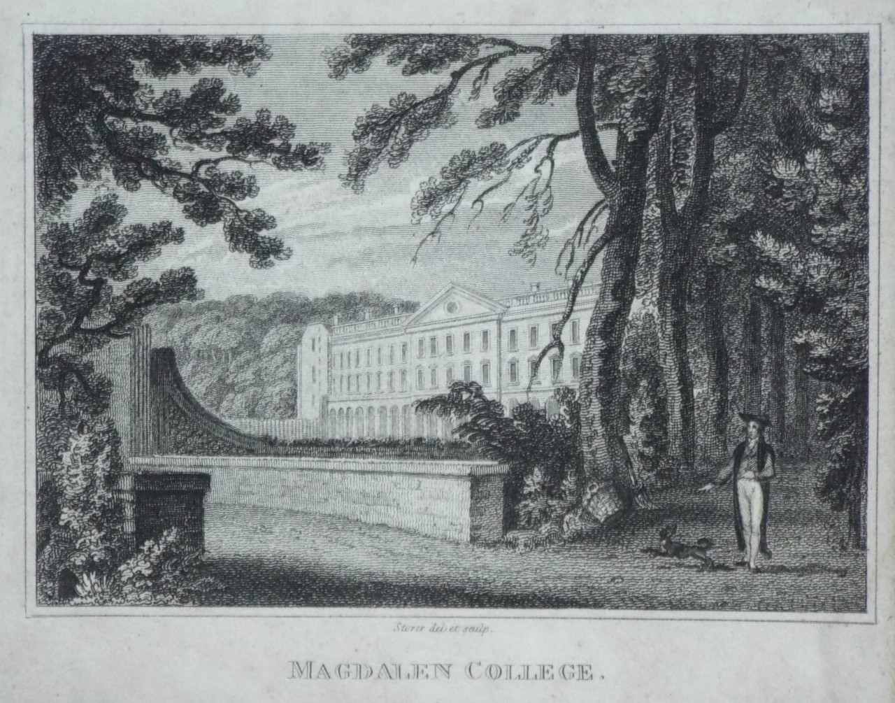 Print - Magdalen College. - Storer