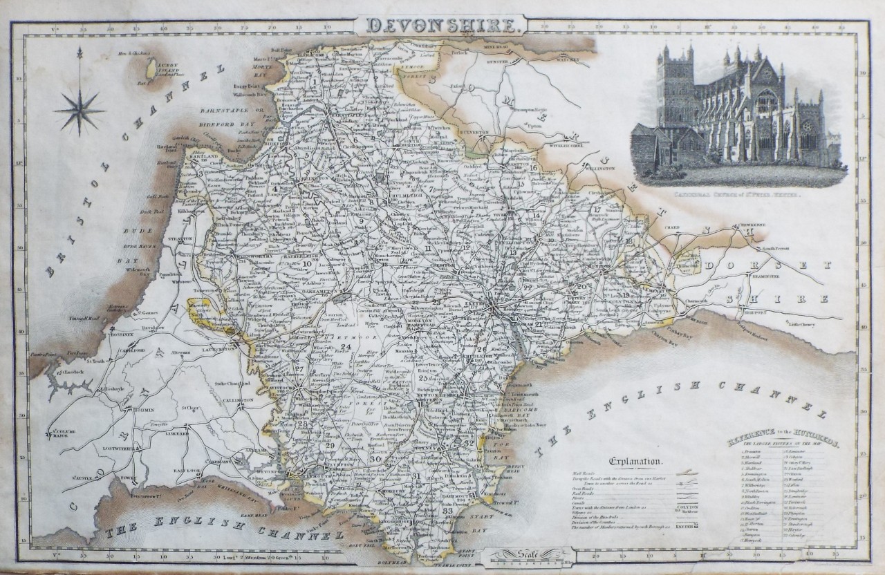 Map of Devon