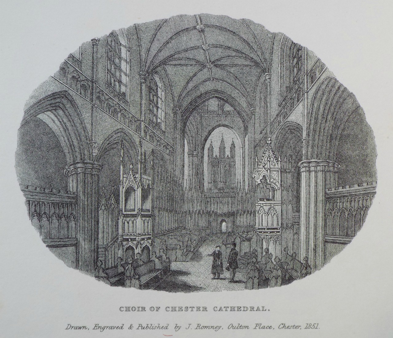 Print - Choir of Chester Cathedral. - Romney