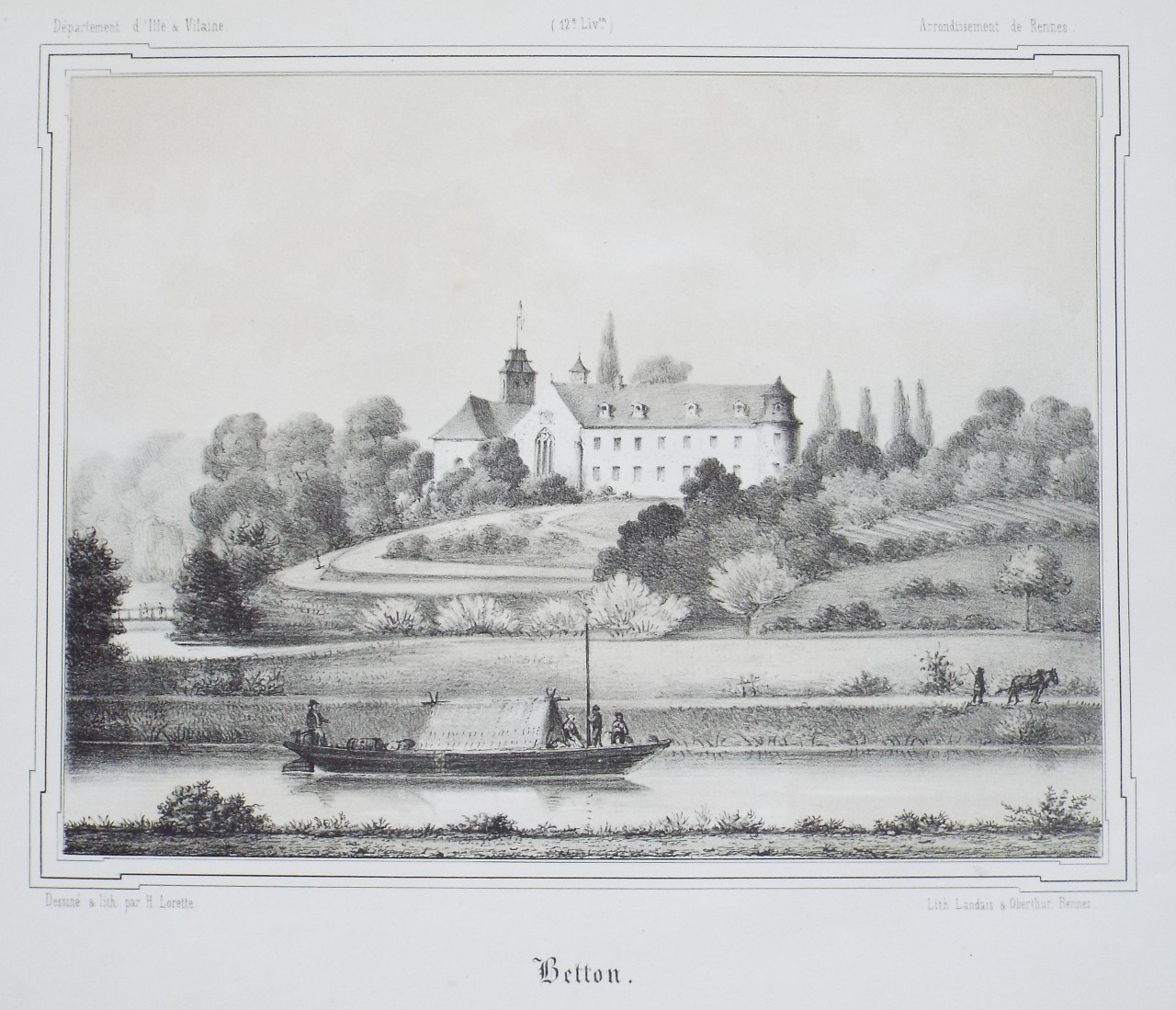 Lithograph - Betton. - Lorette