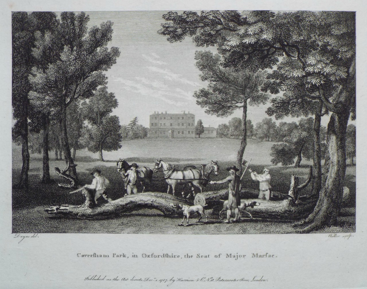 Print - Caversham Park, in Oxfordshire, the Seat of Major Marsac. - 