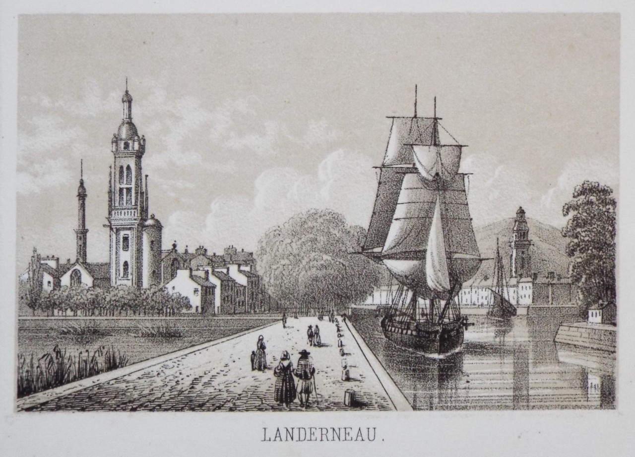 Lithograph - Landerneau.